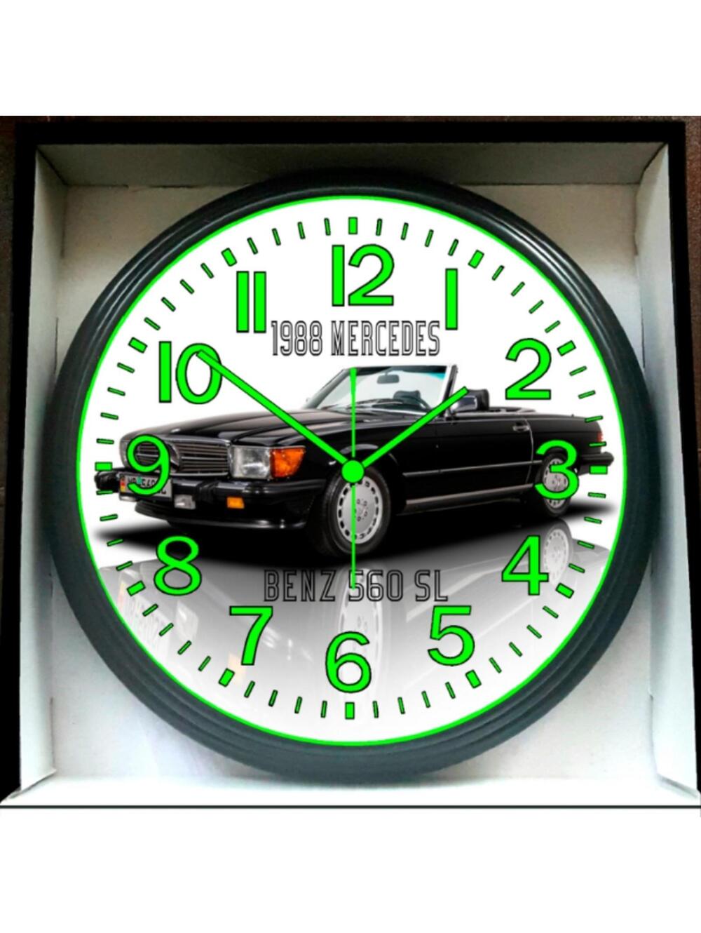 1988 Mercedes Benz SL 560 Glow In The Dark Wall Clock New!